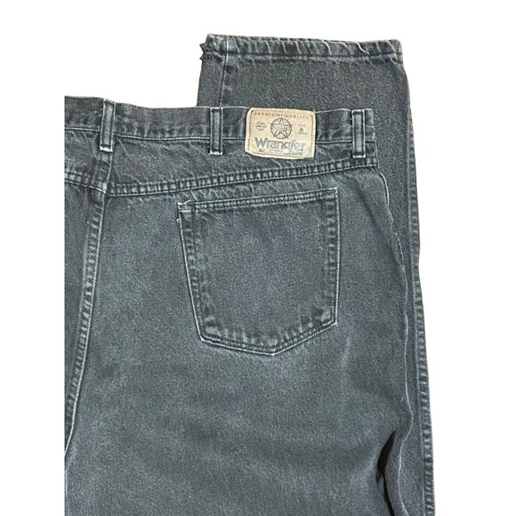 Authentic Vintage Mens Wrangler Jeans Light Wash Black 42x31 Zip Fly - Picture 10 of 16